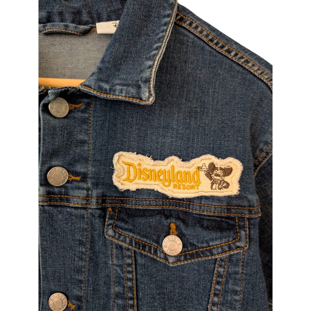 Womens Disney Parks Resort Mickey Mouse Denim Jean Jacket 1955 Patch Medium - Picture 3 of 5